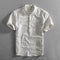 Camisa Casual Holgada de Manga Corta a Rayas para Hombre Talla Grande
