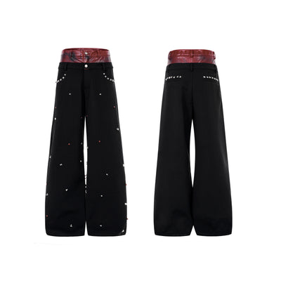 Conjunto Chaqueta y Pantalón Efecto Cuero Negro con Tachuelas - Image 7