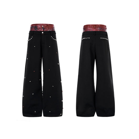 Conjunto Chaqueta y Pantalón Efecto Cuero Negro con Tachuelas - Image 7
