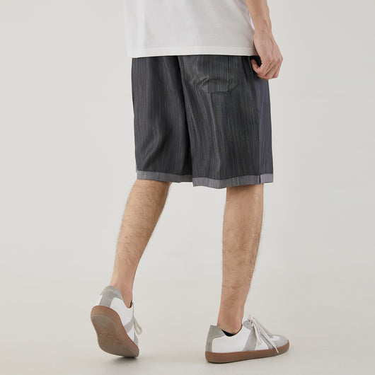 Shorts Tencel Hombre Verano - Corte Recto Suelto Estilo Casual Moderno - Image 4