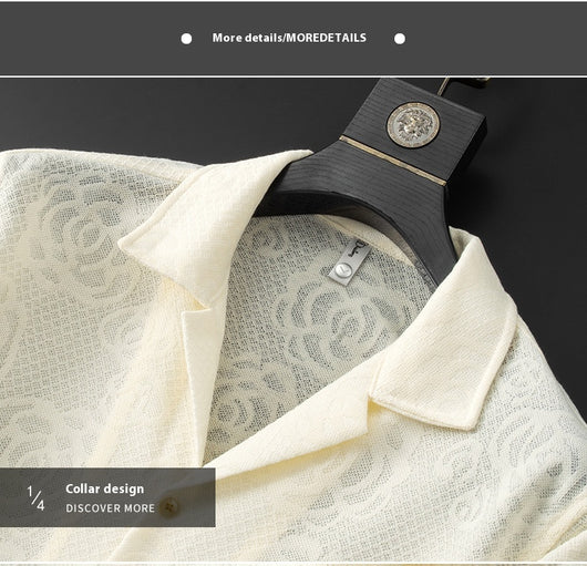 Camisa Jacquard Tejida Premium para Hombre, Manga Corta - Image 11