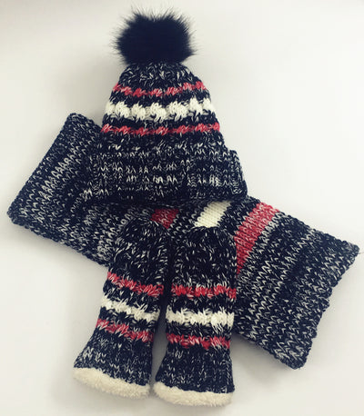 Conjunto de Bufanda, Gorro y Guantes Tejidos en Tonos Cálidos - Image 16