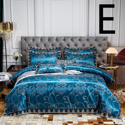 Conjunto de Cama Jacquard de Algodón con Encaje - 4 Piezas - Image 5