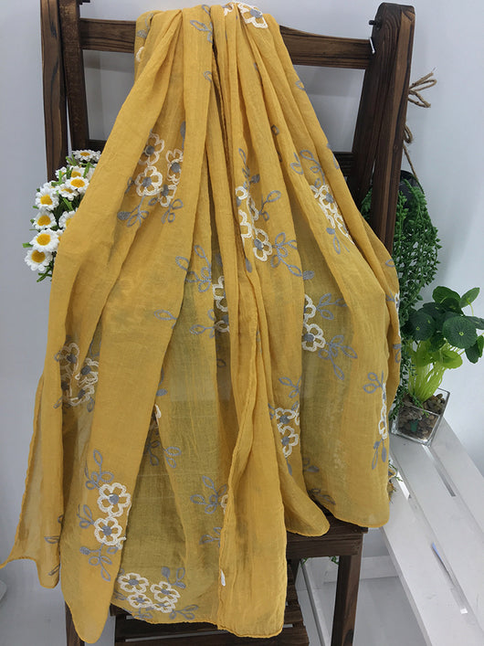 Chal Largo Étnico Artesanal de Algodón y Lino para Primavera y Verano - Image 22
