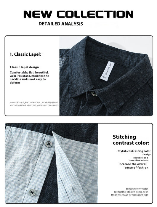Camisa Manga Larga con Contraste de Colores para Hombre - Image 12