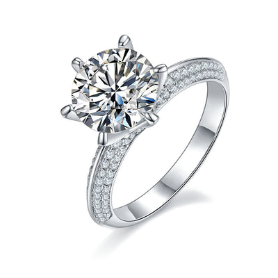 Anillo de Diamante Moissanita Chapado en Oro Blanco Plata S925 para Mujer - Image 8