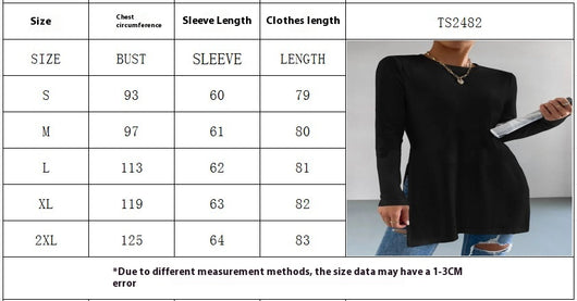 Camiseta Larga de Otoño e Invierno con Aberturas Laterales - Image 8