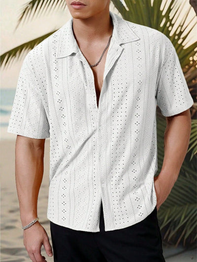 Camisa Casual Hombre con Tejido Calado Jacquard - Image 28