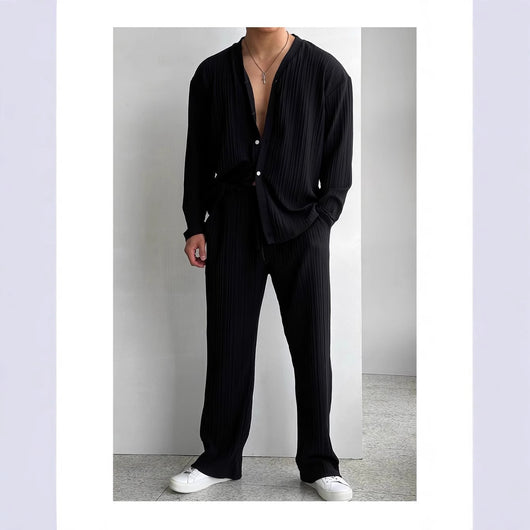 Traje Casual de Dos Piezas con Camisa de Manga Larga - Image 7