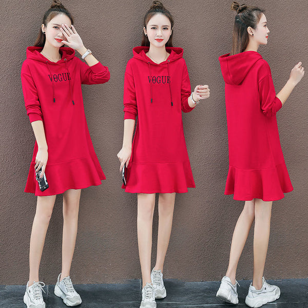 Vestido Suelto de Manga Larga para Talla Grande