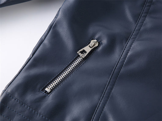 Chaqueta de Cuero Casual para Niños - Diseño Liso Moderno - Image 16