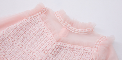 Vestido Infantil de Encaje y Malla Bordada - Image 13