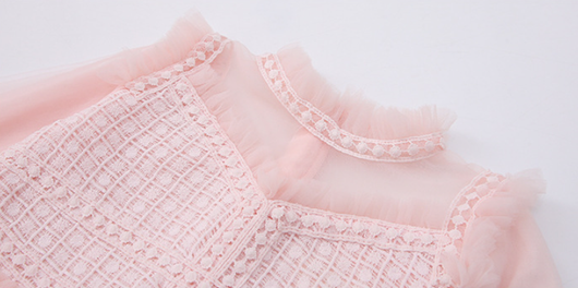 Vestido Infantil de Encaje y Malla Bordada - Image 13