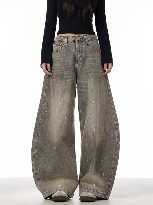 Pantalones Vaqueros Retro Splash Ink Machete para Pareja - Image 18