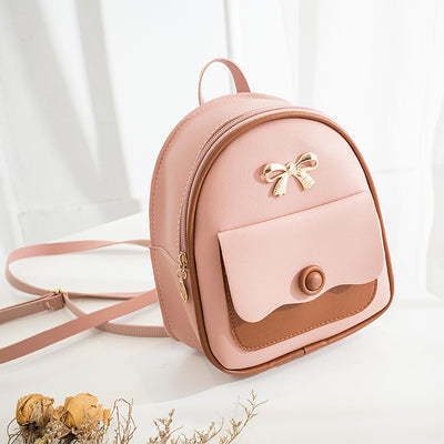 Mochila Casual para Mujer con Bolsillo Frontal Contrastado