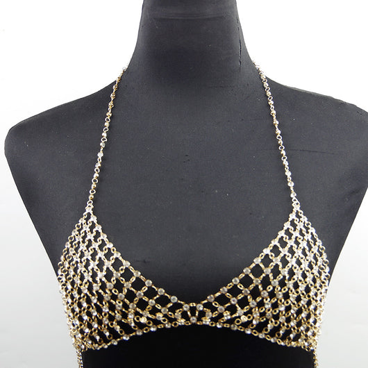 Cadena de Cuerpo de Diamantes Artificiales para Pecho - Accesorio Nocturno Elegante - Image 6