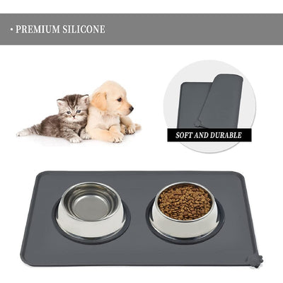 Tapete de Silicona para Comedero de Mascotas - Diseño Antideslizante con Huella de Pata - Image 3