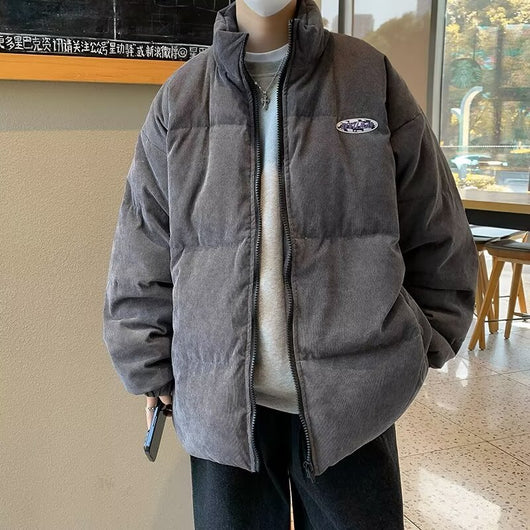Abrigo Hombre Retro Oversized con Cuello Alto Reforzado