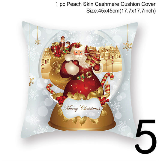 Funda de Almohada Navideña con Estampado Santa para Decoración del Hogar - Image 88