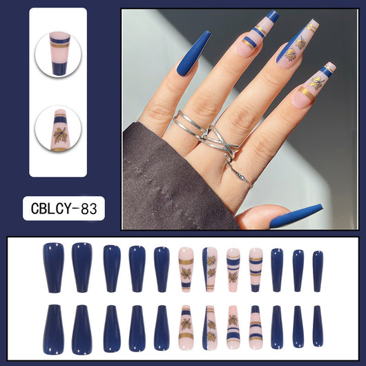 Uñas Postizas Degradado Floral con Efecto Espejo Electroplatado - Image 13