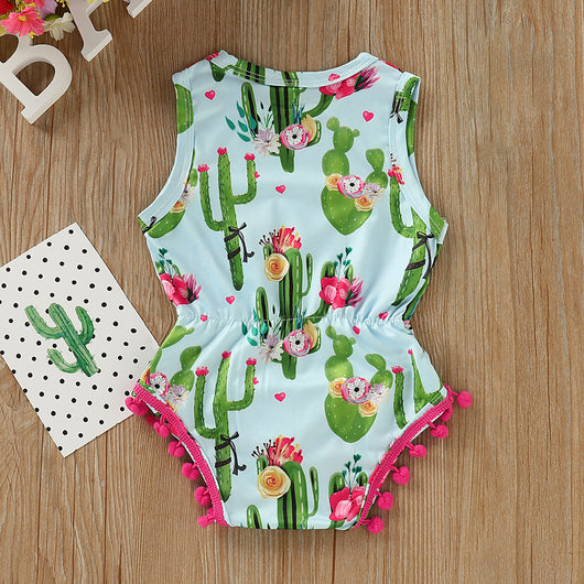 Mono Infantil sin Mangas con Estampado de Cactus y Borlas - Image 5