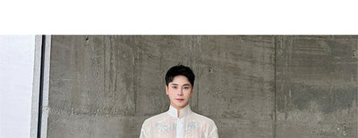 Camisa Manga Larga Cuello Mao con Diseño Floral 3D Semitransparente - Image 12