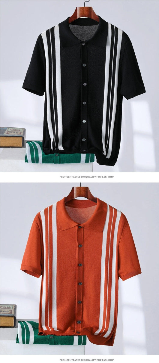 Polo Casual de Rayas Transpirable para Hombre - Image 14
