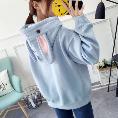 Sudadera Hoodie Suelta Estilo Coreano con Diseño Bunny - Image 6