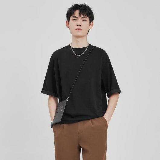 Camiseta Drape Suelta para Hombre - Estilo Casual Relajado - Image 5