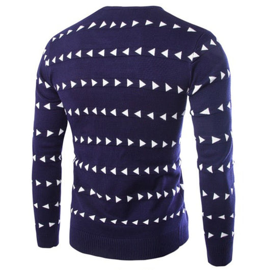 Suéter Casual V-cuello con Estampado Triangular - Image 4