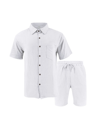 Camisa de Lino Transpirable Manga Corta para Playa - Image 20
