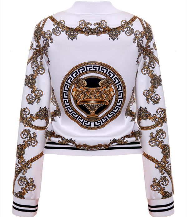 Chaqueta Deportiva con Estampado y Cierre, Cuello Tipo Béisbol - Image 6