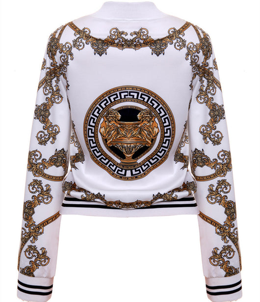Chaqueta Deportiva con Estampado y Cierre, Cuello Tipo Béisbol - Image 6