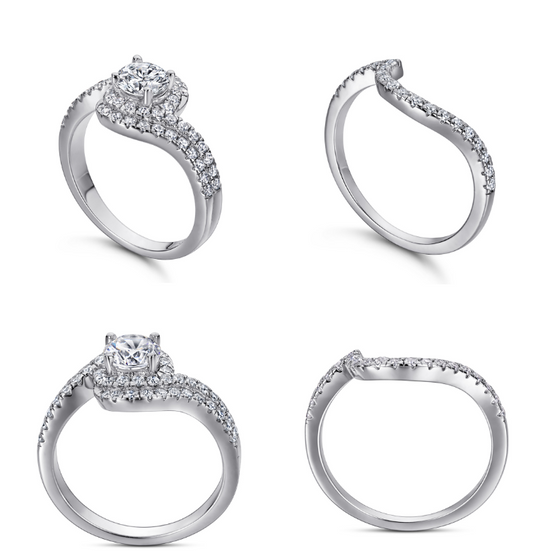 Anillo de Plata 925 para Mujer Diseño Retorcido con Circonitas Incrustadas