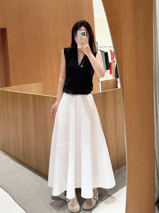 Traje Falda Blusa Sin Mangas Mujer Casual Elegante - Image 14