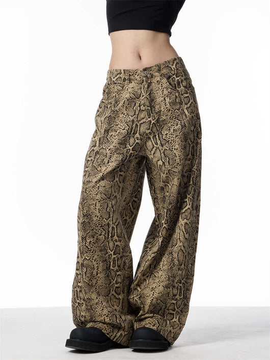 Jeans Leopardo Retro Pierna Ancha Cintura Alta Slim - Image 11