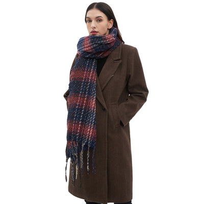 Bufanda de Cuadros Unisex con Flecos Estilo Europeo y Americano - Image 4