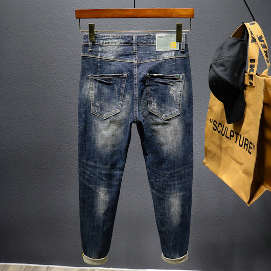 Pantalones Jeans Slim Straight Retro con Stretch para Hombre - Image 6