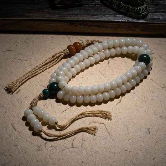 Pulsera Rosario de Jade Blanco para Hombre y Mujer