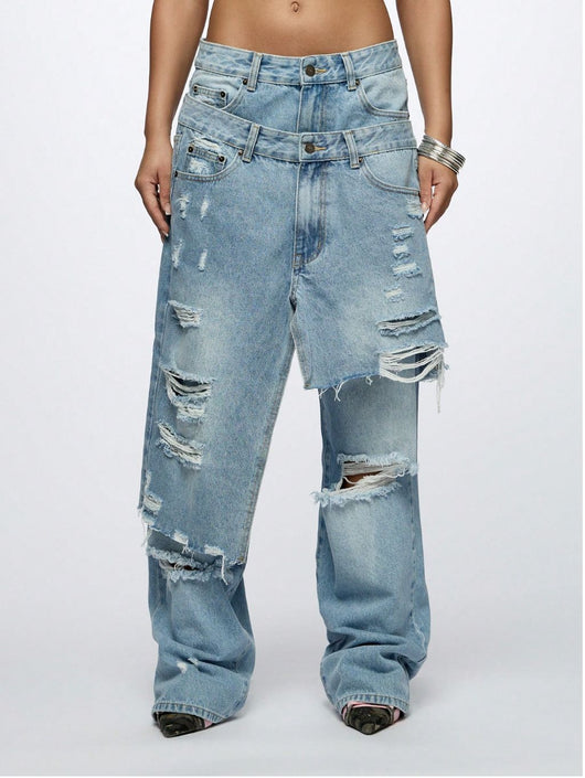 Jeans Rotos Hip Hop Oversized de Moda Urbana - Image 7