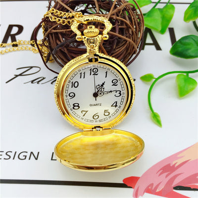 Reloj de Bolsillo Retro Locomotora Dorado con Mecanismo de Cuarzo - Image 7