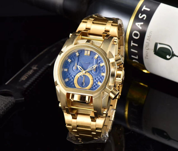 Reloj de Pulsera Acero Inoxidable con Esfera Grande para Hombre