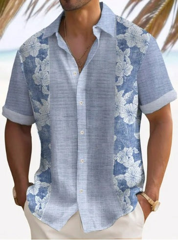 Camisa de Rayas para Hombre - Manga Corta Estilo Playa - Image 27