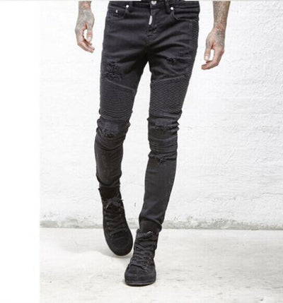 Jeans Biker Ajustados con Roturas para Hombre - Image 5