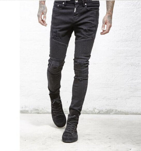 Jeans Biker Ajustados con Roturas para Hombre - Image 5