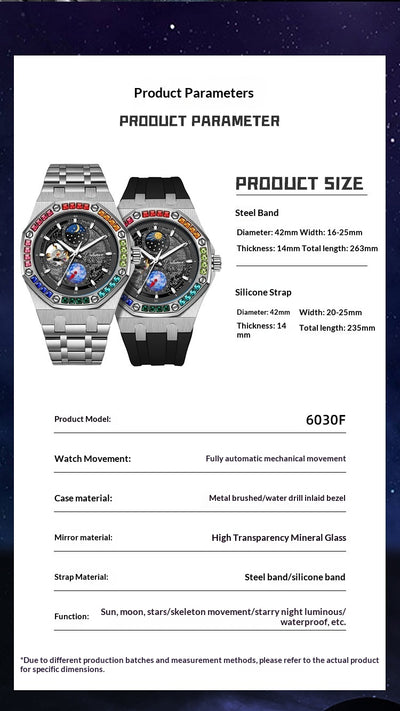 Reloj Mecánico Luminoso Impermeable Hombre - Serie Cielo Estrellado - Image 31