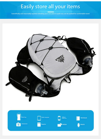 Mochila de Senderismo AZELA con Patrón Grid, Ligera y Transpirable para Trail Running y Camping - Image 15