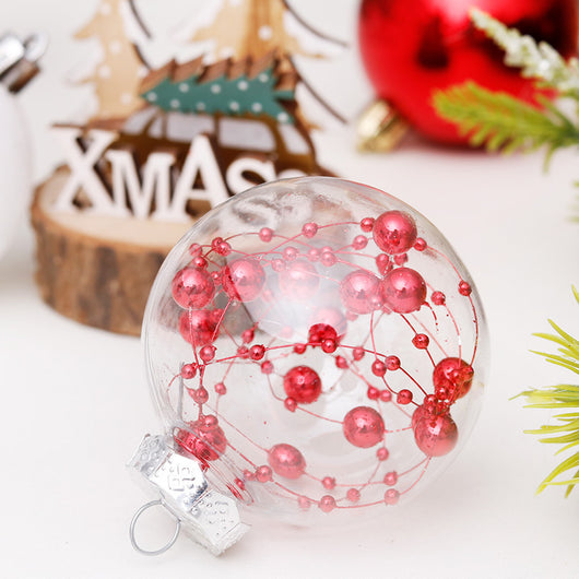 Bolas Navideñas Transparentes Rojo y Blanco para Árbol de Navidad - Image 5