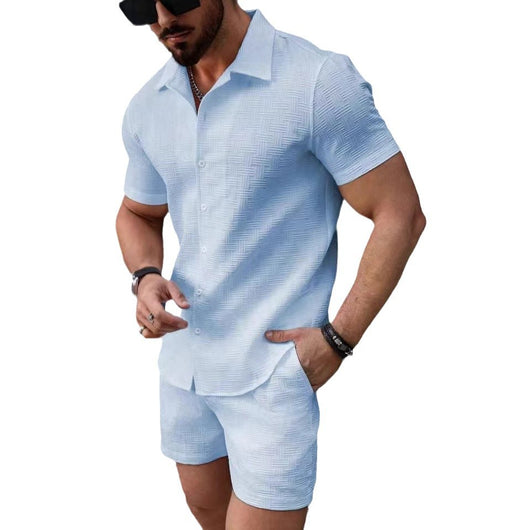 Conjunto de Playa Transpirable para Hombre - Camisa y Shorts Vintage - Image 6