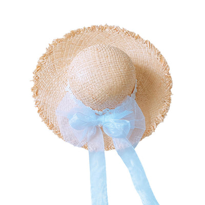 Sombrero de Rafia Ancho con Encaje Bosque y Moño para Mujer Shade - Image 5
